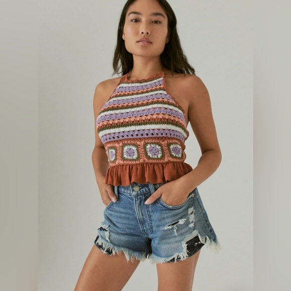 Lucky Brand Tops - NWT Lucky Brand Crochet Halter Top